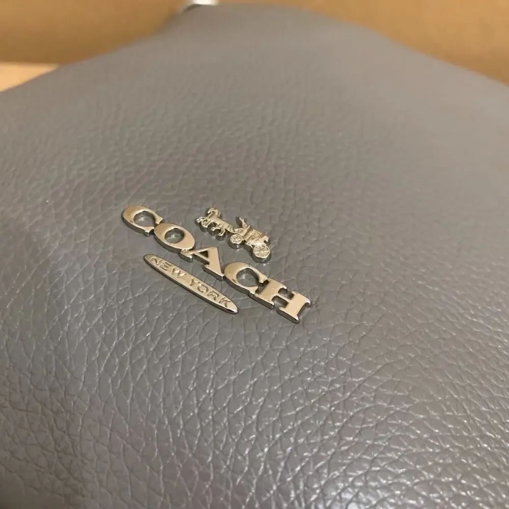 COACH Refined Gray Pebbled Leather ABBY Duffle Sac Hobo F31507
